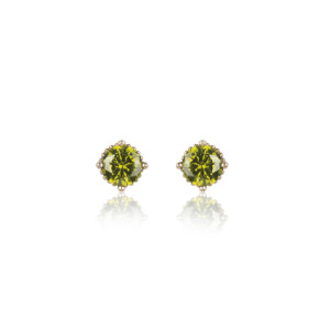 Pendientes Sunfield plata rose circon verde - PE064180/2/20