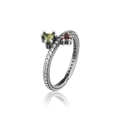 Anillo Sunfield plata circon verde y granate - AN064173