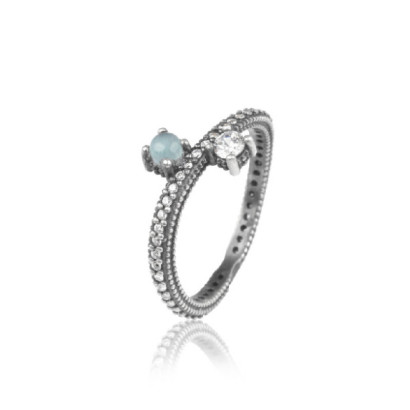 Anillo Sunfield plata circon simil opalo - AN064174