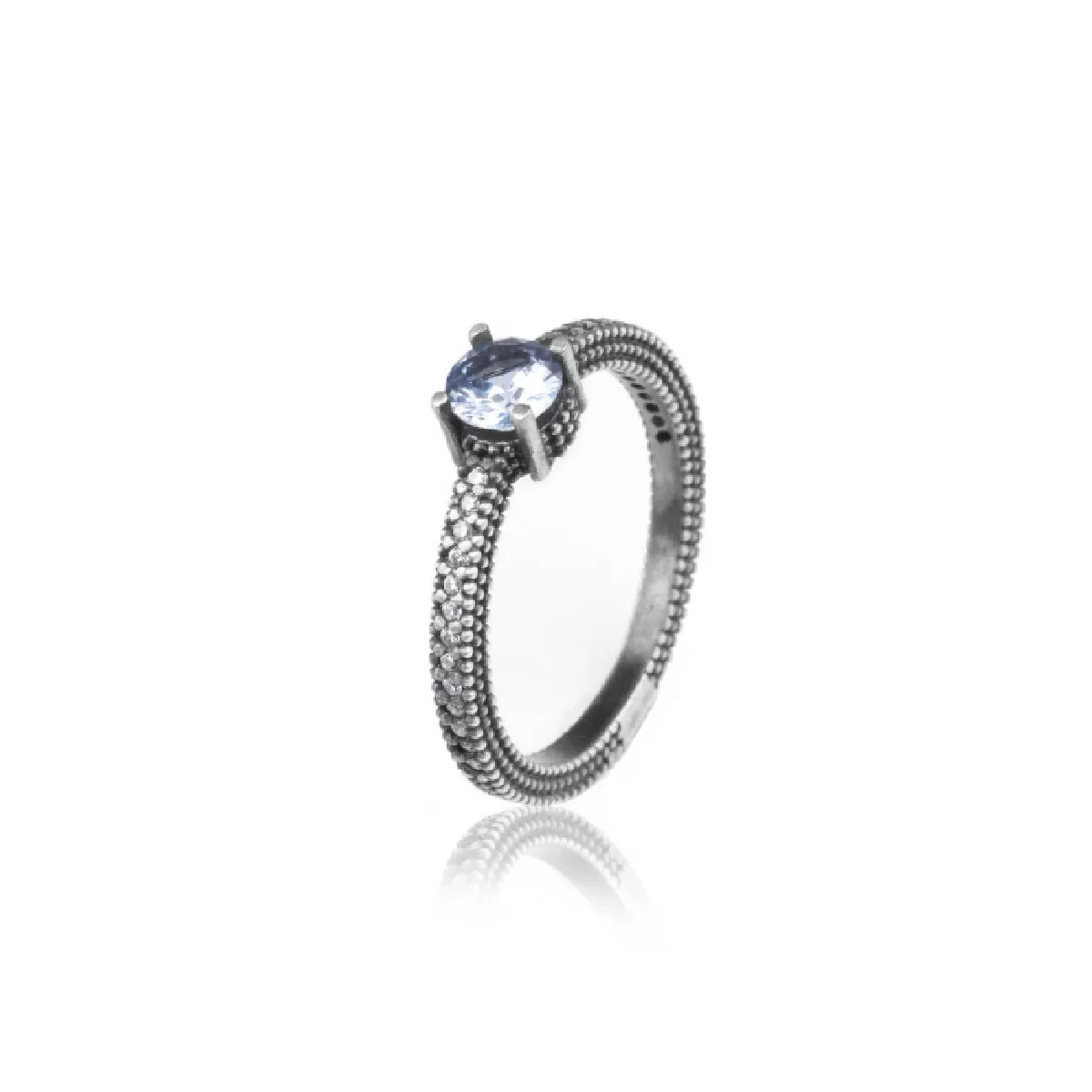 Anell Sunfield plata zircon aiguamarina - AN064180/17