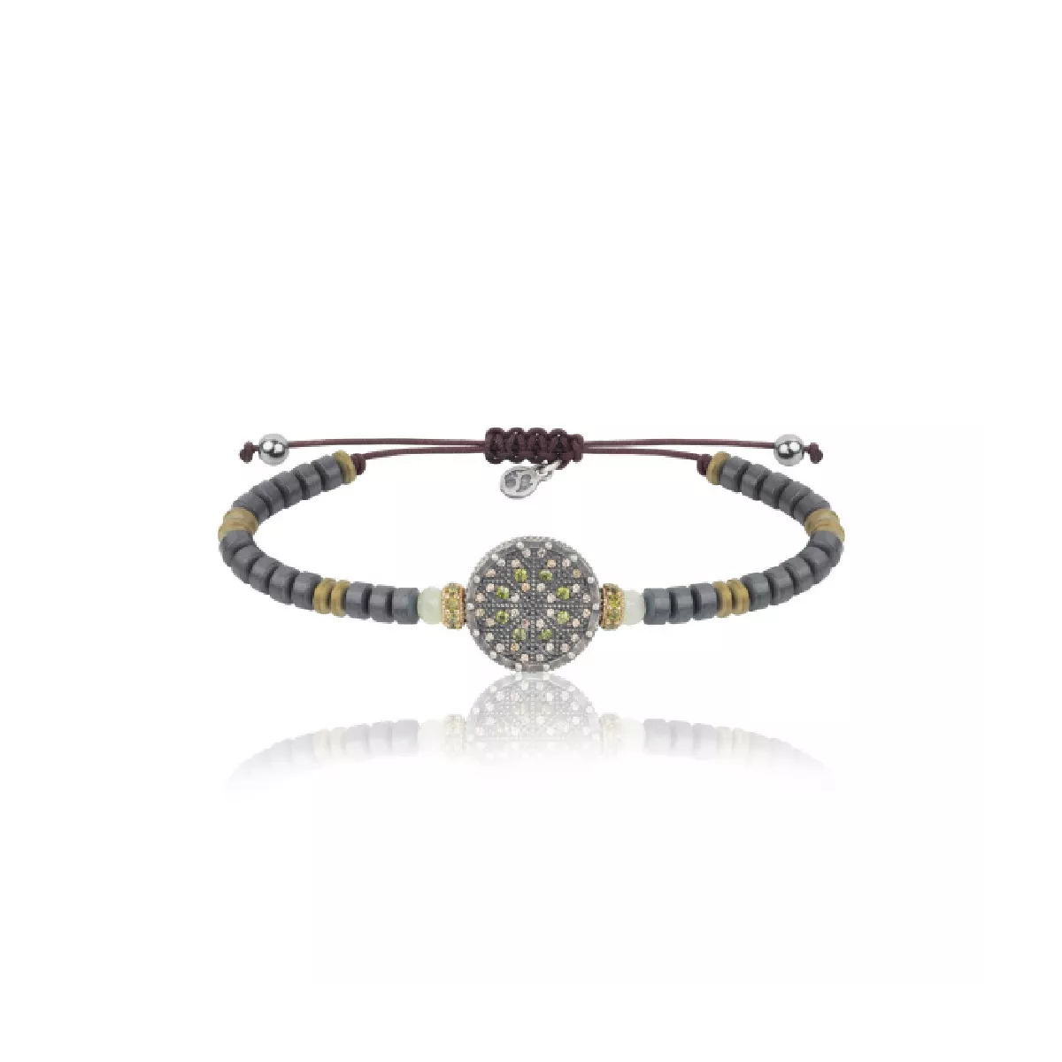 Polsera Sunfield plata, hematites, nailon - PU064212