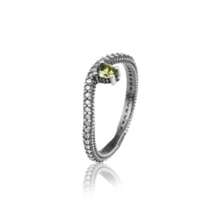 Anell Sunfield plata zircon verd - AN064170