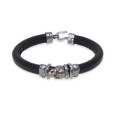 Polsera Platadepalo Skull plata bronze cuir - CAB80A T/21 Polsera Platadepalo Skull plata bronze cuir - CAB80A T/21