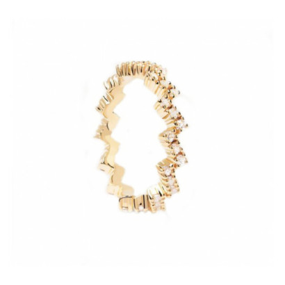Anillo Pdpaola The Zipper gold plated circon - AN01-685