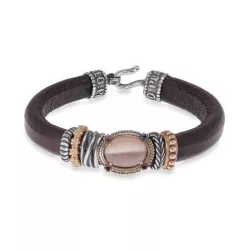 Polsera Platadepalo plata bronze cuir - WB276X