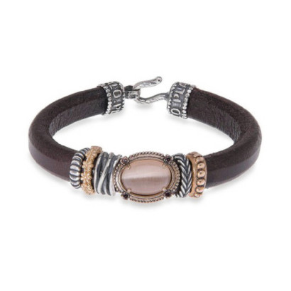 Polsera Platadepalo plata bronze cuir - WB276X