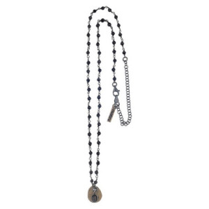 Colgante Platadepalo plata rosario onix - WN116X