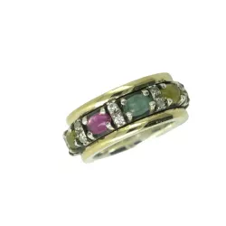 Anell Styliano plata or turmalines giren - AR186