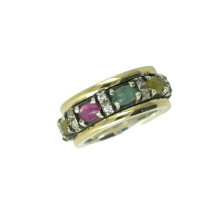 Anell Styliano plata or turmalines giren - AR186