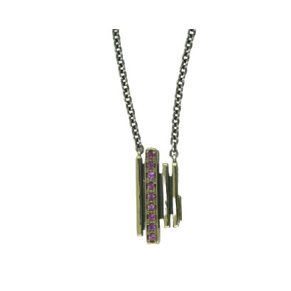 Colgante Styliano plata oro turmalinas cadena plata  - CSP1680/C