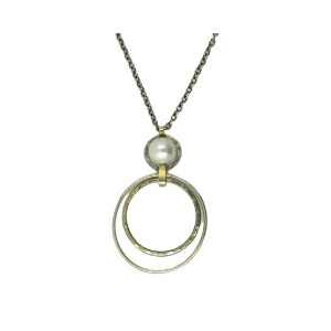 Colgante Styliano plata oro perla cadena plata  - CSP2181