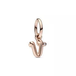 Charm Pandora inicial V rose 14k gold plated  zircon - 782480C01