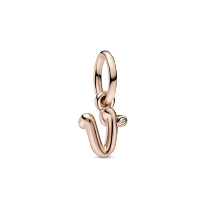 Charm Pandora inicial V rose 14k gold plated  zircon - 782480C01