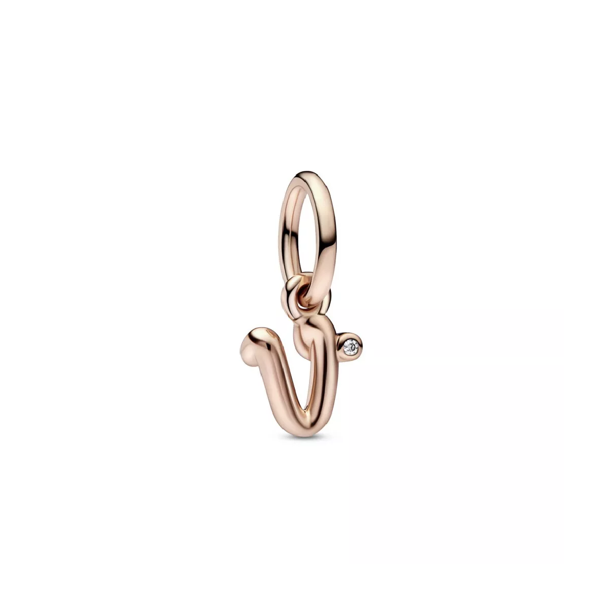 Charm Pandora inicial V rose 14k gold plated  zircon - 782480C01