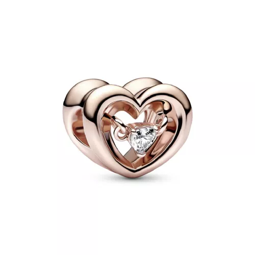 Charm Pandora plata cor 14k rose gold plated zircon - 782493C01