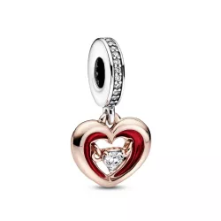 Charm Pandora cor plata rose esmalt vermell zircon - 782450C01