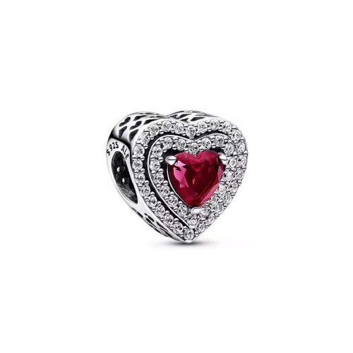 Charm Pandora cor plata zircon vermell - 799218C02