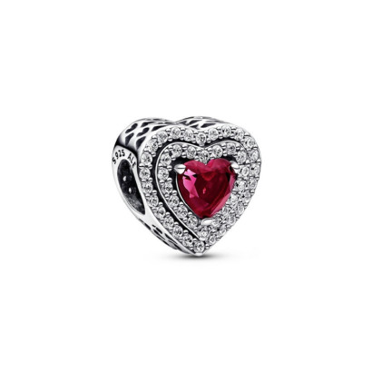 Charm Pandora cor plata zircon vermell - 799218C02