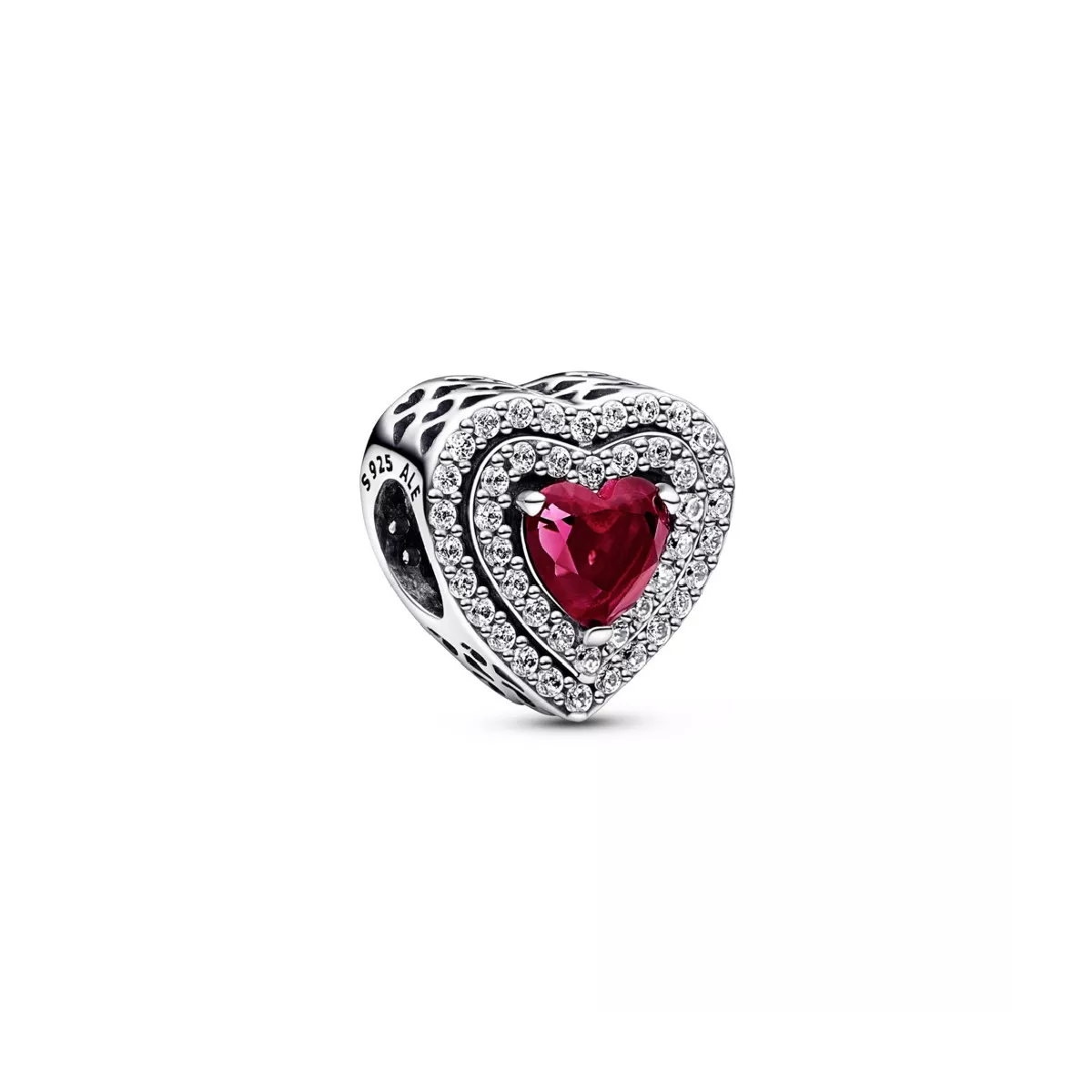 Charm Pandora corazon plata circon rojo - 799218C02