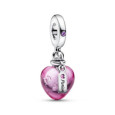 Charm Pandora corazon murano rosa plata - 792509C01
