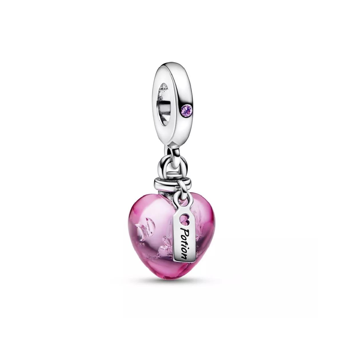 Charm Pandora cor murano rosa plata - 792509C01