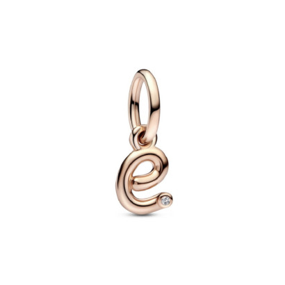 Charm Pandora inicial E rose 14k circon - 782463C01