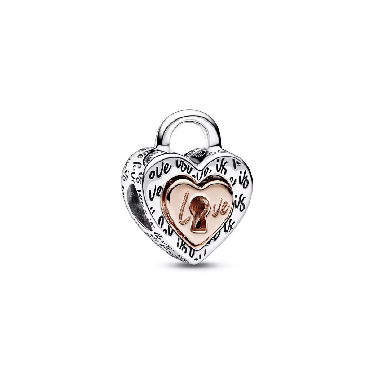 Charm Pandora candau plata i rose 14k - 782505C00