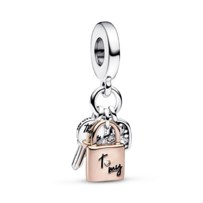 Charm Pandora candau, clau i cor - 782506C01
