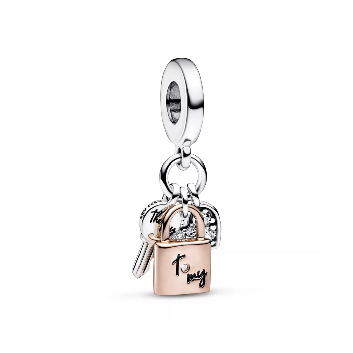 Charm Pandora candau, clau i cor - 782506C01