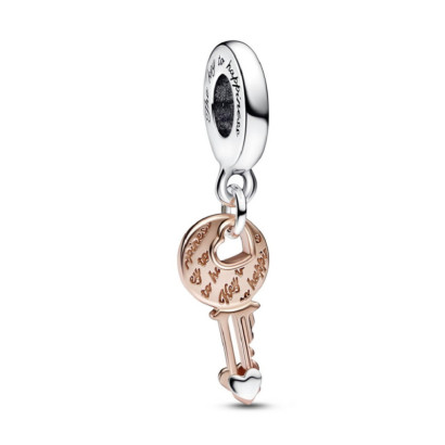 Charm Pandora clau rose i plata 14k - 782510C00
