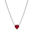 Penjoll Pandora cor plata zircon vermell - 392542C01