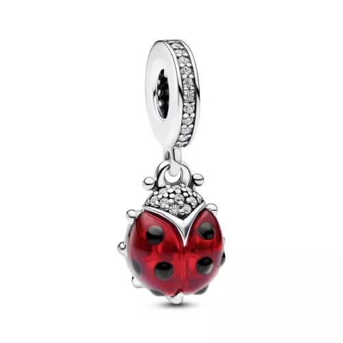 Charm Pandora marieta plata murano vermell zircon - 792571C01