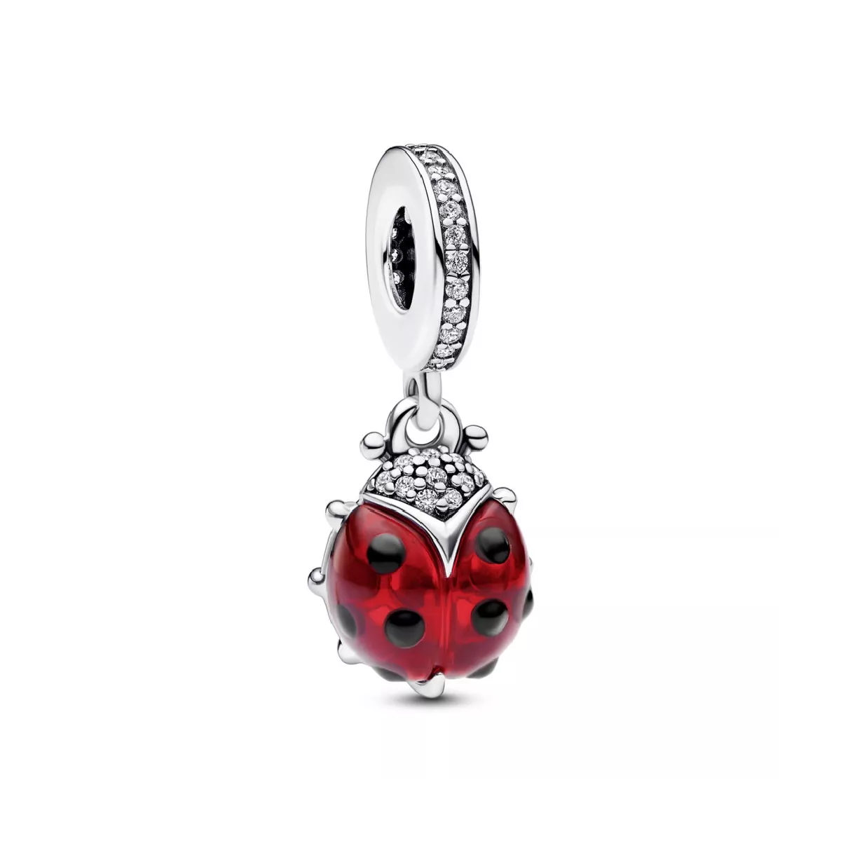 Charm Pandora marieta plata murano vermell zircon - 792571C01