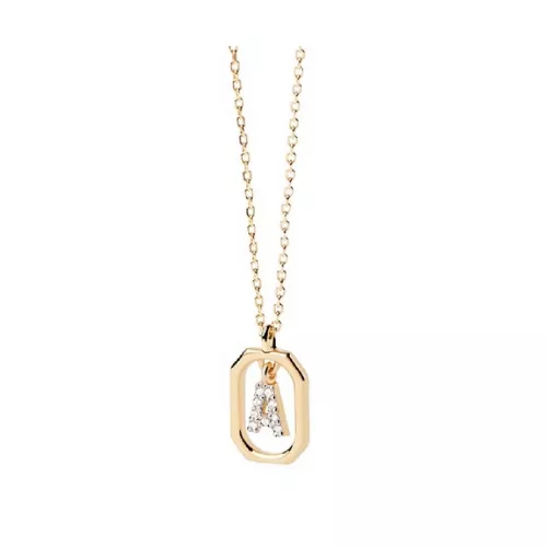 Colgante Pdpaola letra A Mini plata baño oro 18k - CO01-512-U