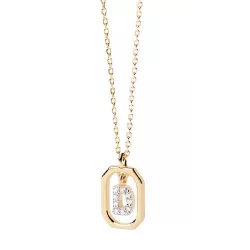 Penjoll Pdpaola lletra D Mini plata bany or 18k - CO01-515-U