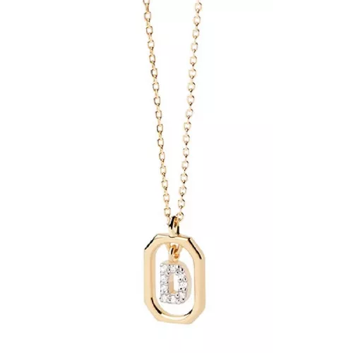 Colgante Pdpaola letra D Mini plata baño oro 18k - CO01-515-U