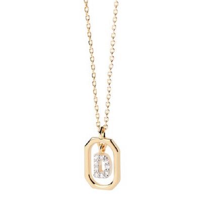 Colgante Pdpaola letra D Mini plata baño oro 18k - CO01-515-U