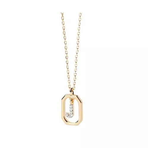 Colgante Pdpaola letra J Mini plata baño oro 18k - CO01-521-U