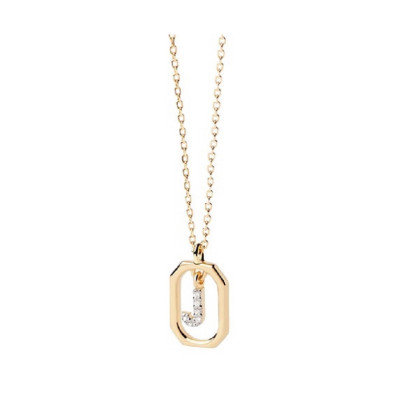 Colgante Pdpaola letra J Mini plata baño oro 18k - CO01-521-U