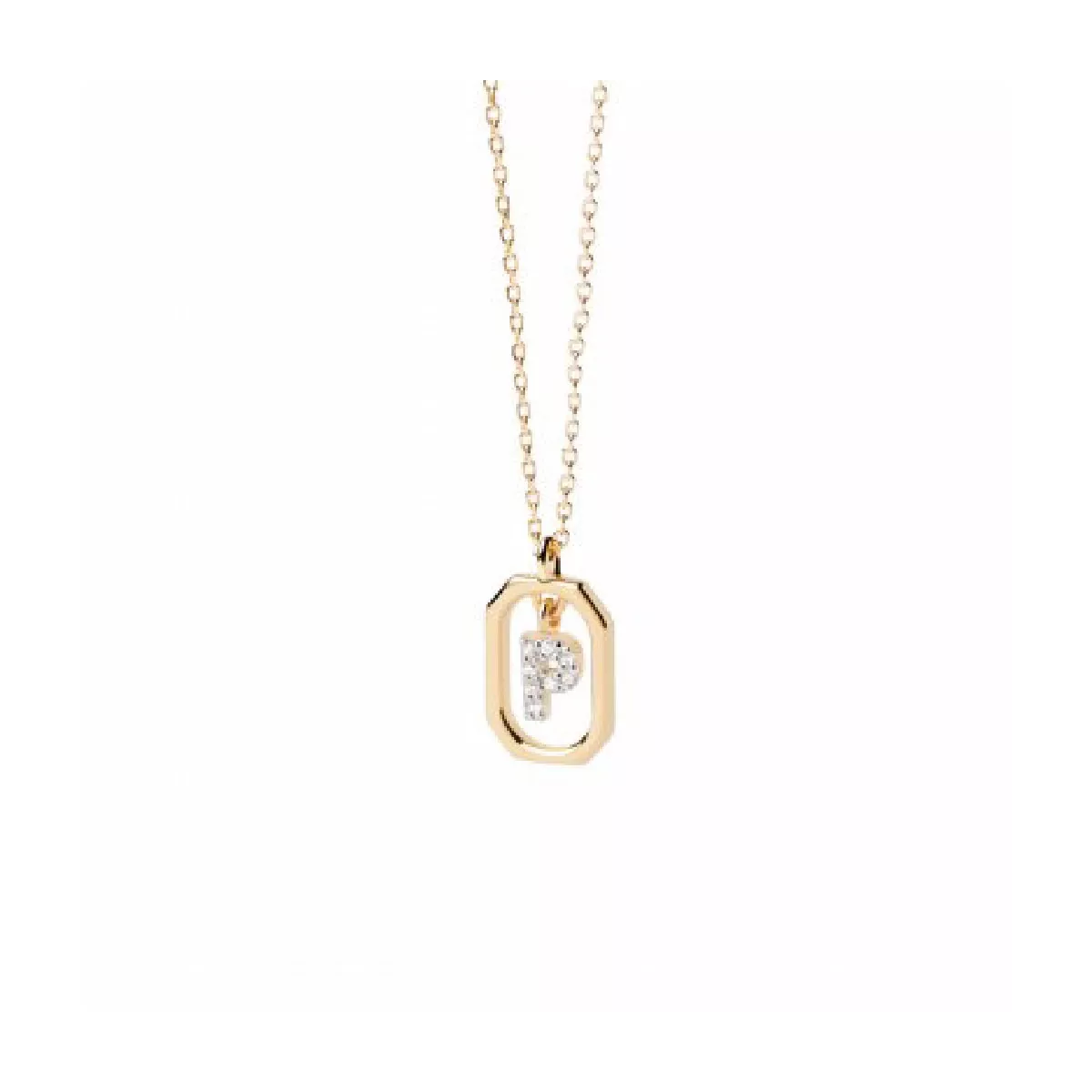 Colgante Pdpaola letra P Mini plata baño oro 18k - CO01-527-U