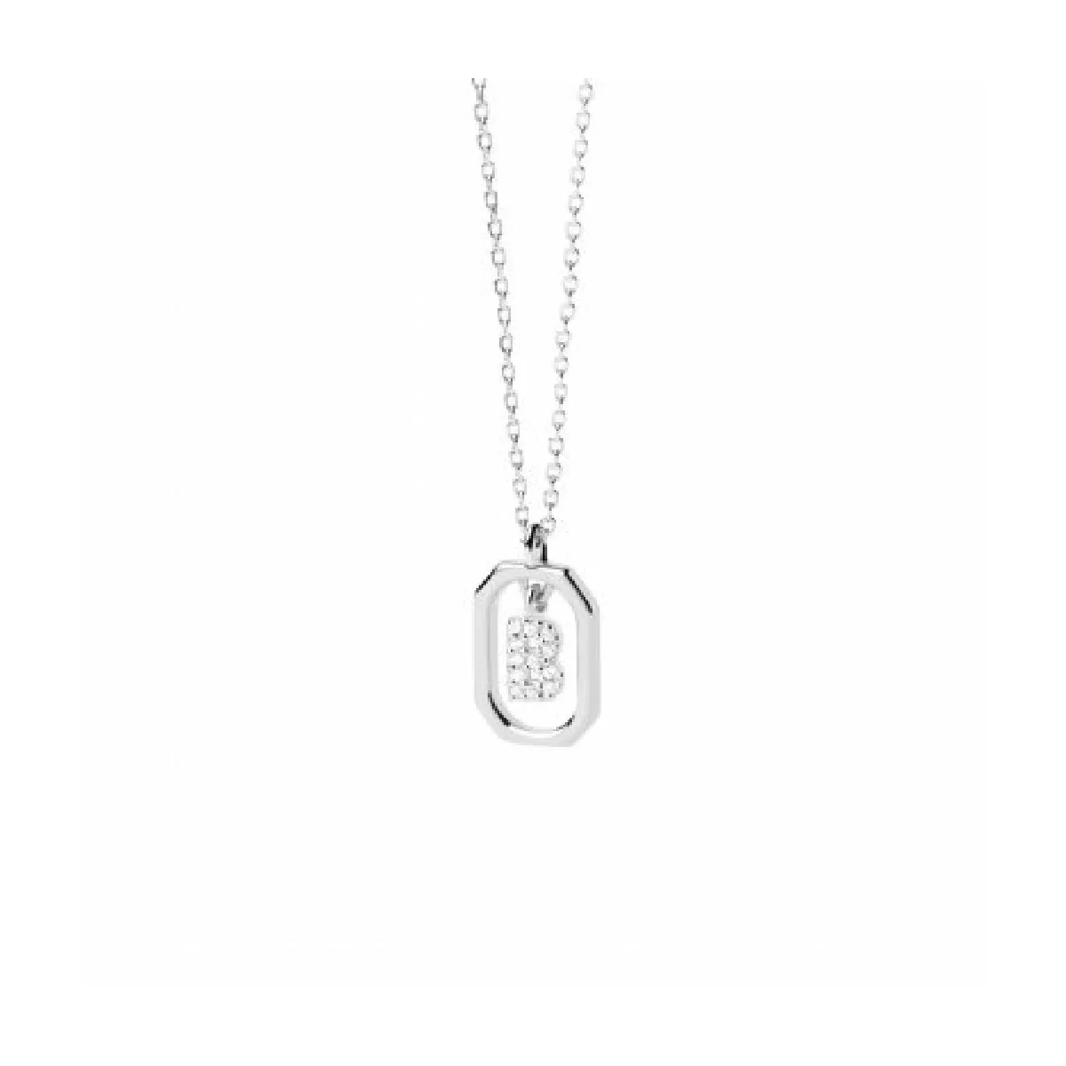 Penjoll Pdpaola lletra B Mini plata zircon - CO02-513-U
