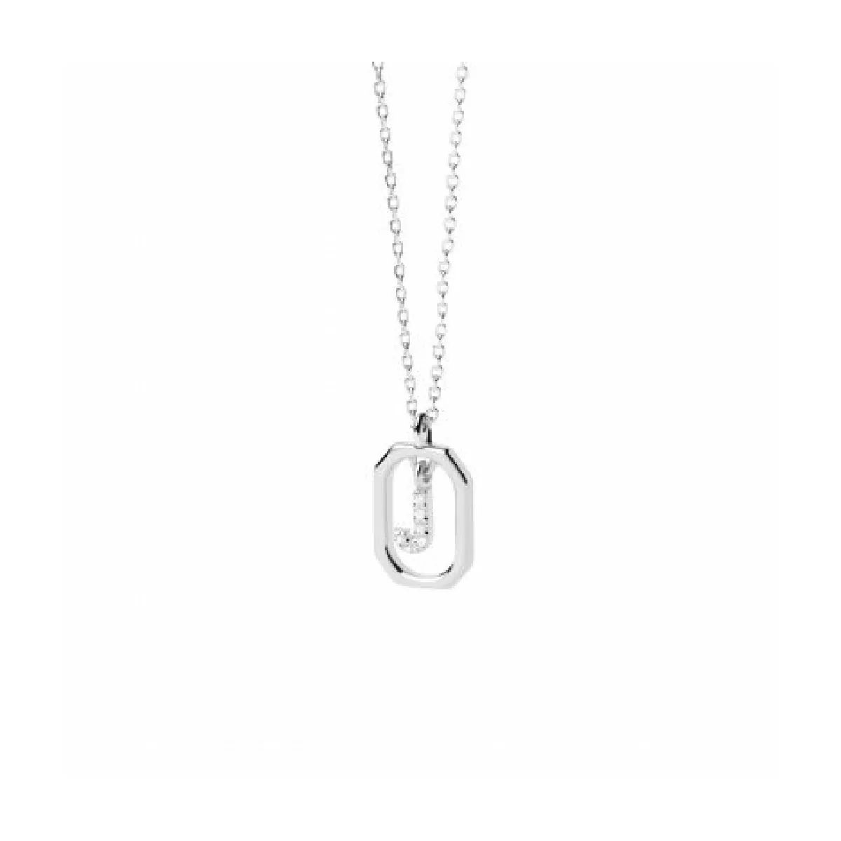 Penjoll Pdpaola lletra J Mini plata zircon - CO02-521-U
