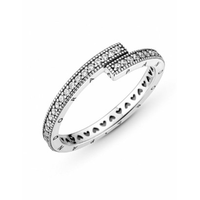 Anillo Pandora plata circon cruzado - 199491C01