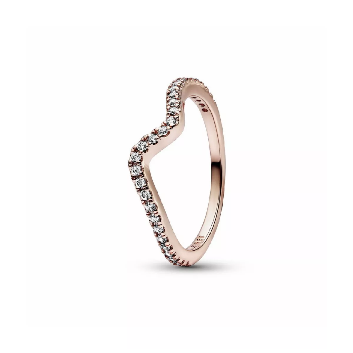 Anell Pandora plata 14k rose gold plated zircon onda - 182539C01