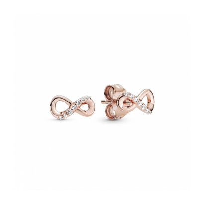 Arracades Pandora infinit rose 14k gold plated zircon - 288820C01