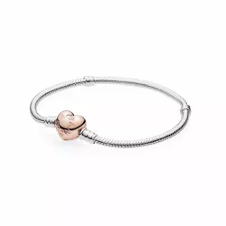 Polsera Pandora plata tanca cor 14k rose gold-plated - 580719-20