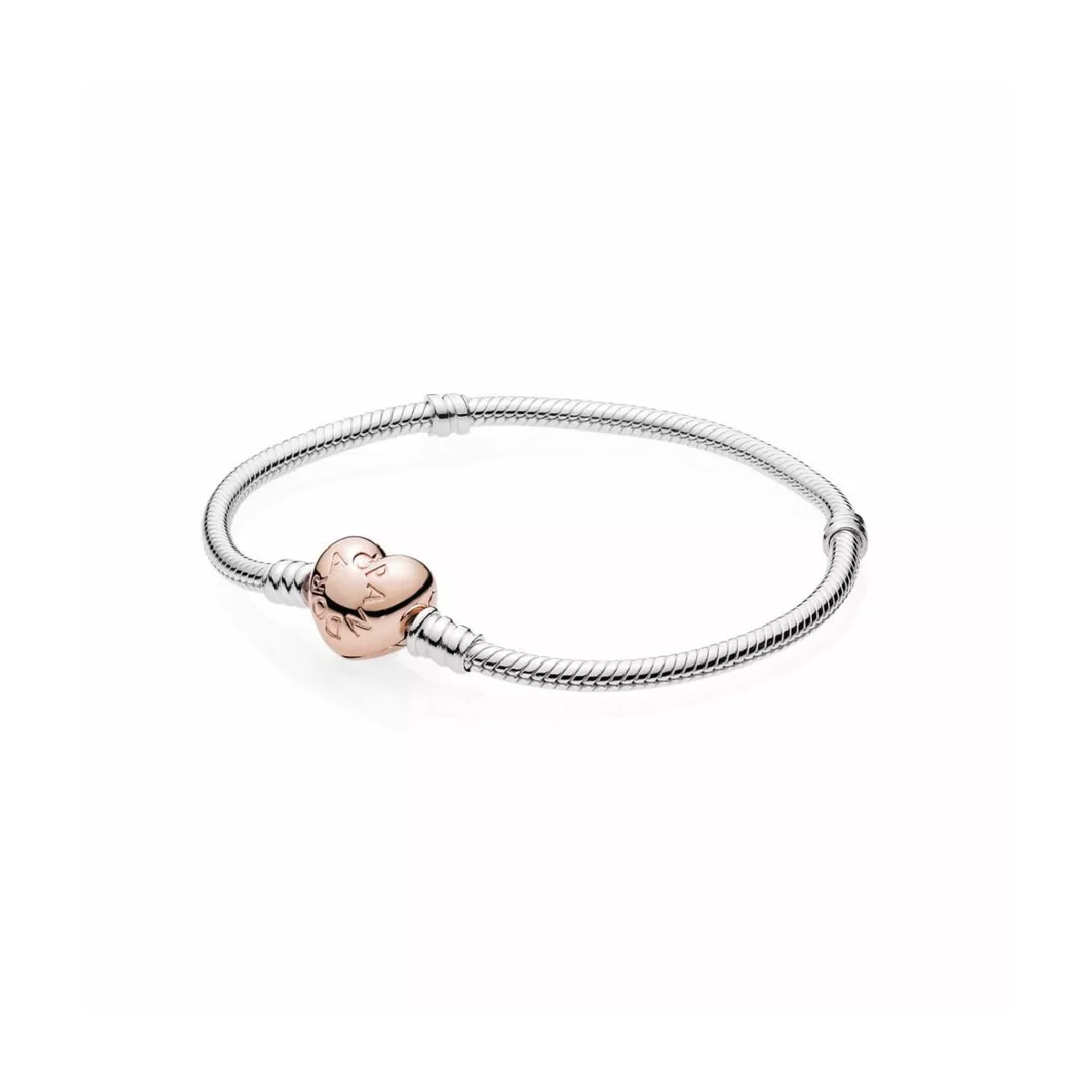 Polsera Pandora plata tanca cor 14k rose gold-plated - 580719-20