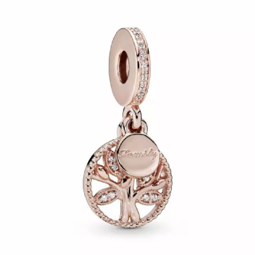 Charm Pandora arbre de la vida plata 14k rose gold-plated zircon - 781728CZ