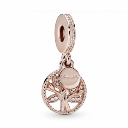 Charm Pandora arbre de la vida plata 14k rose gold-plated zircon - 781728CZ