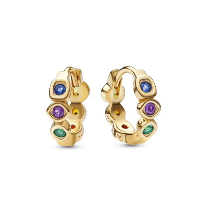 Arracades Pandora Marvel plata 14k gold-plated  zircon colors - 262567C01